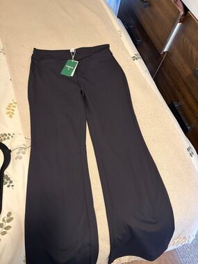 HALARA Black High-Waist Wide-Leg Ponte Pants